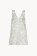 Abito in organza lurex con frange