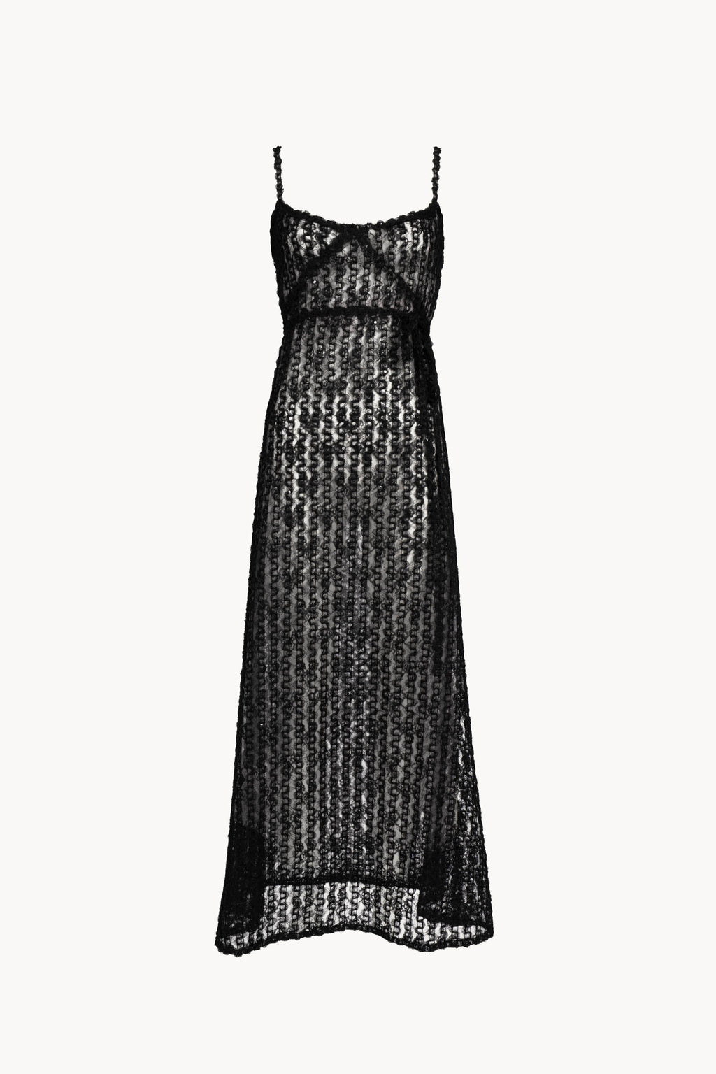 Abito sottoveste in organza e tulle ricamato con paillettes