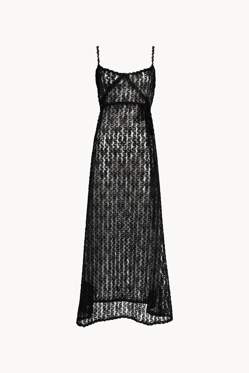 Abito sottoveste in organza e tulle ricamato con paillettes