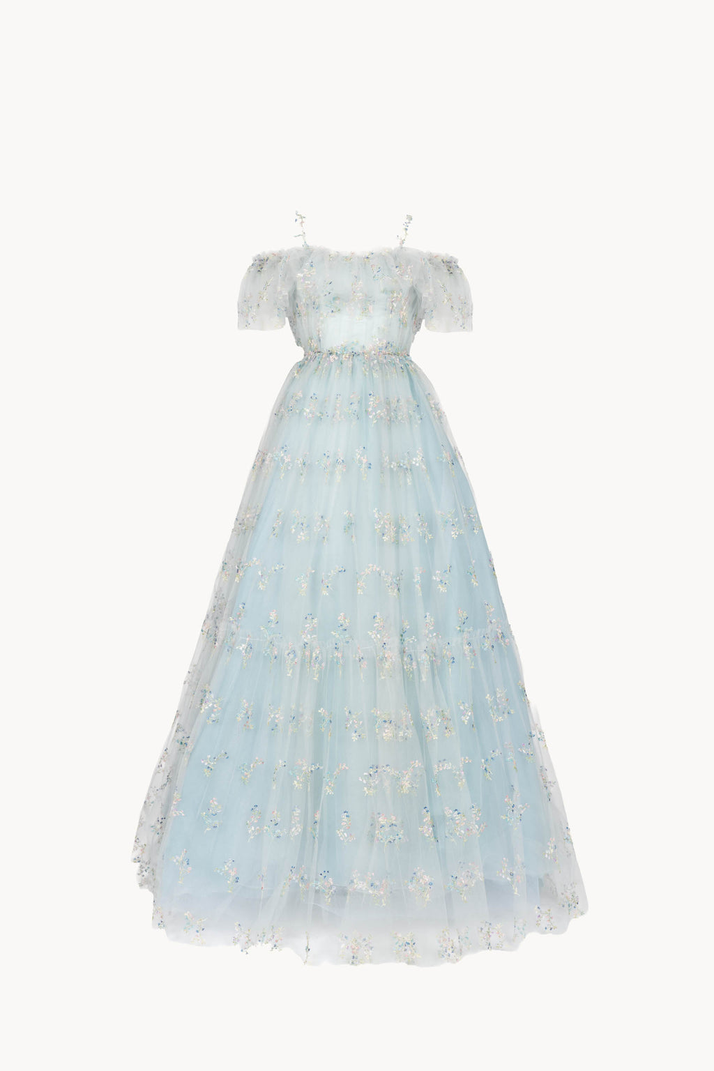Abito in tulle ricamato floreale