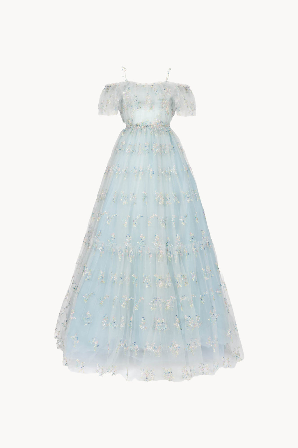 Abito in tulle ricamato floreale