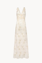Abito con inserto floreale jacquard