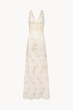 Abito con inserto floreale jacquard