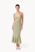 Checked Stretch Cotton Dress