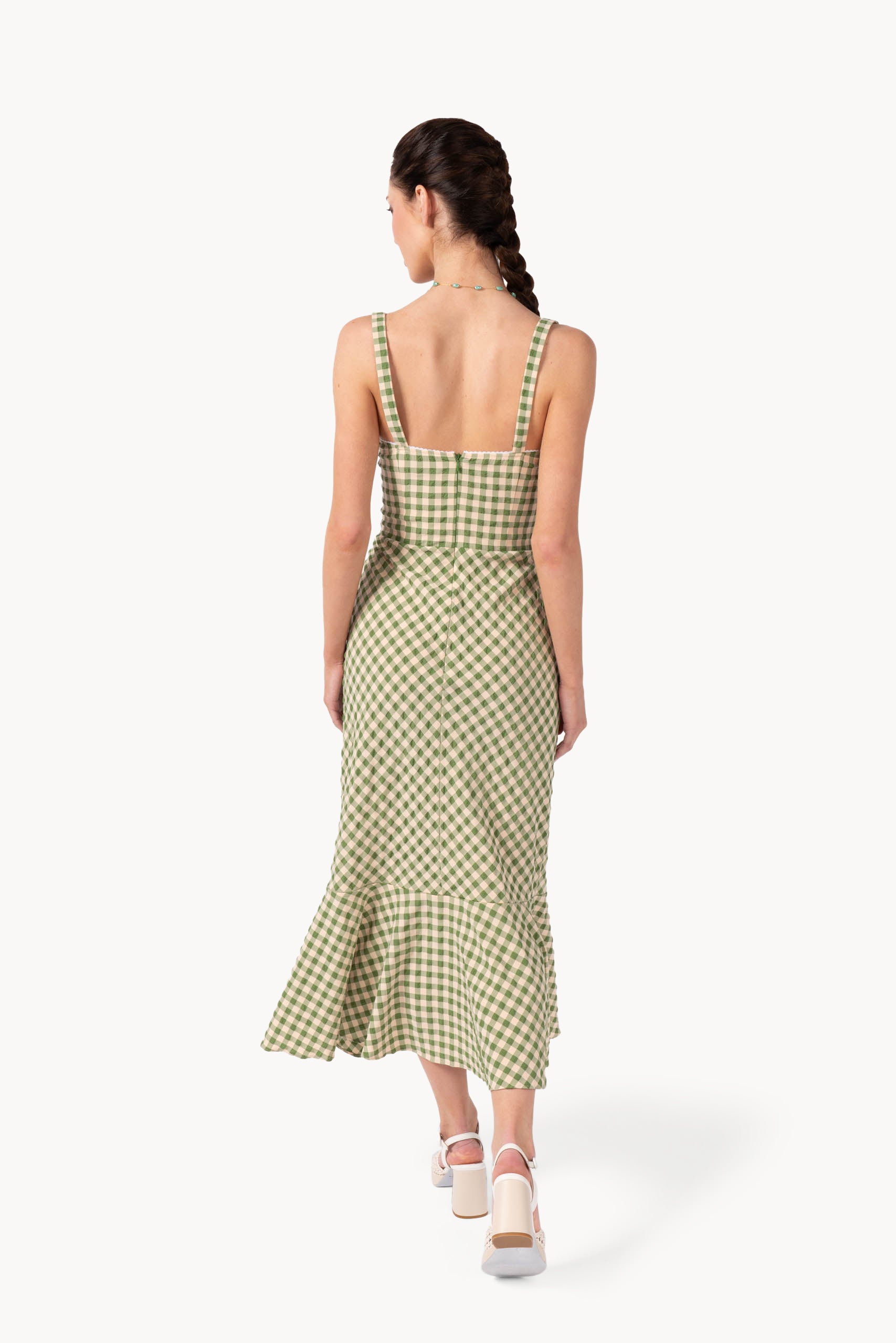 Checked Stretch Cotton Dress