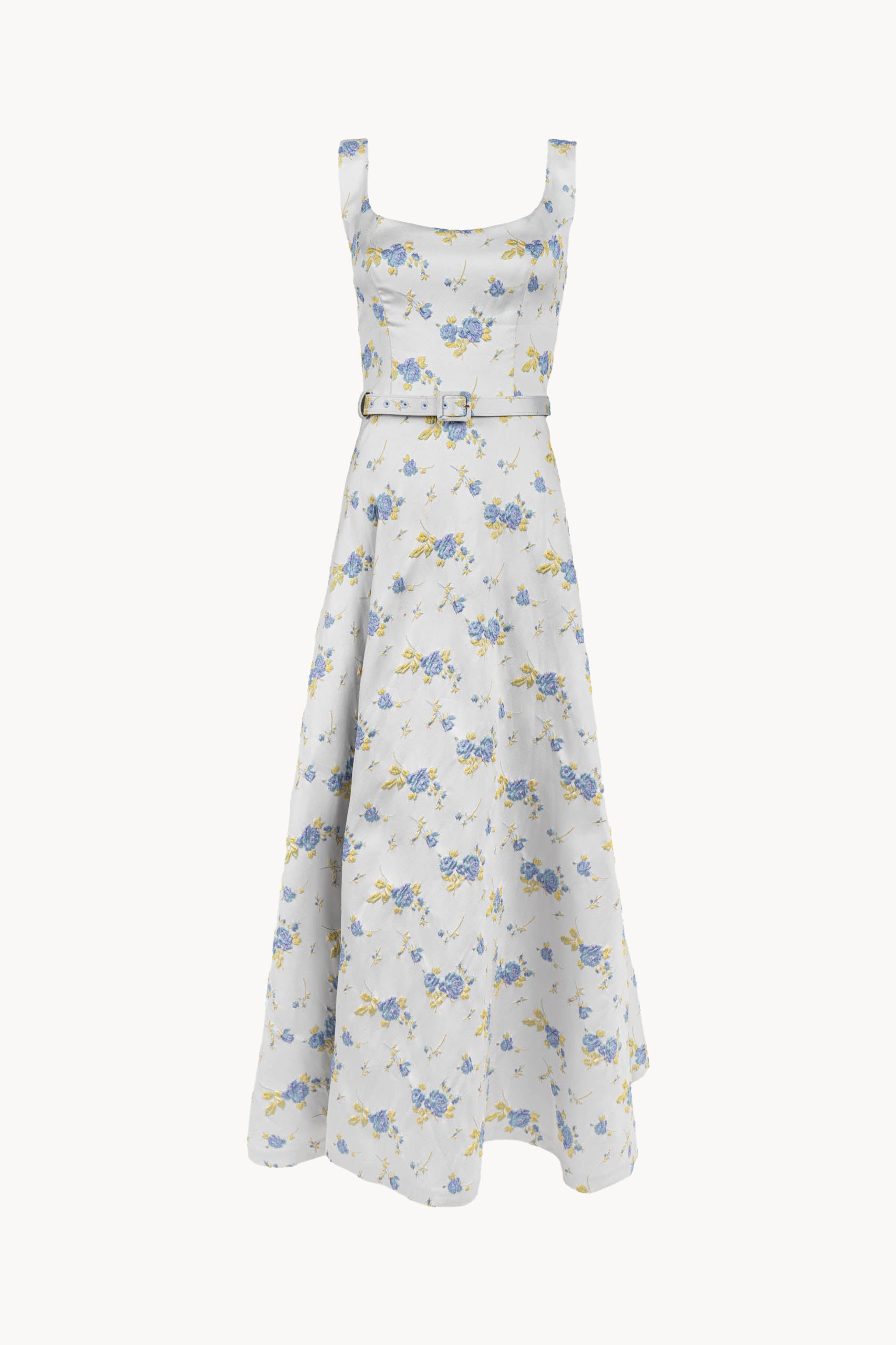 Abito senza maniche in broccato scollato