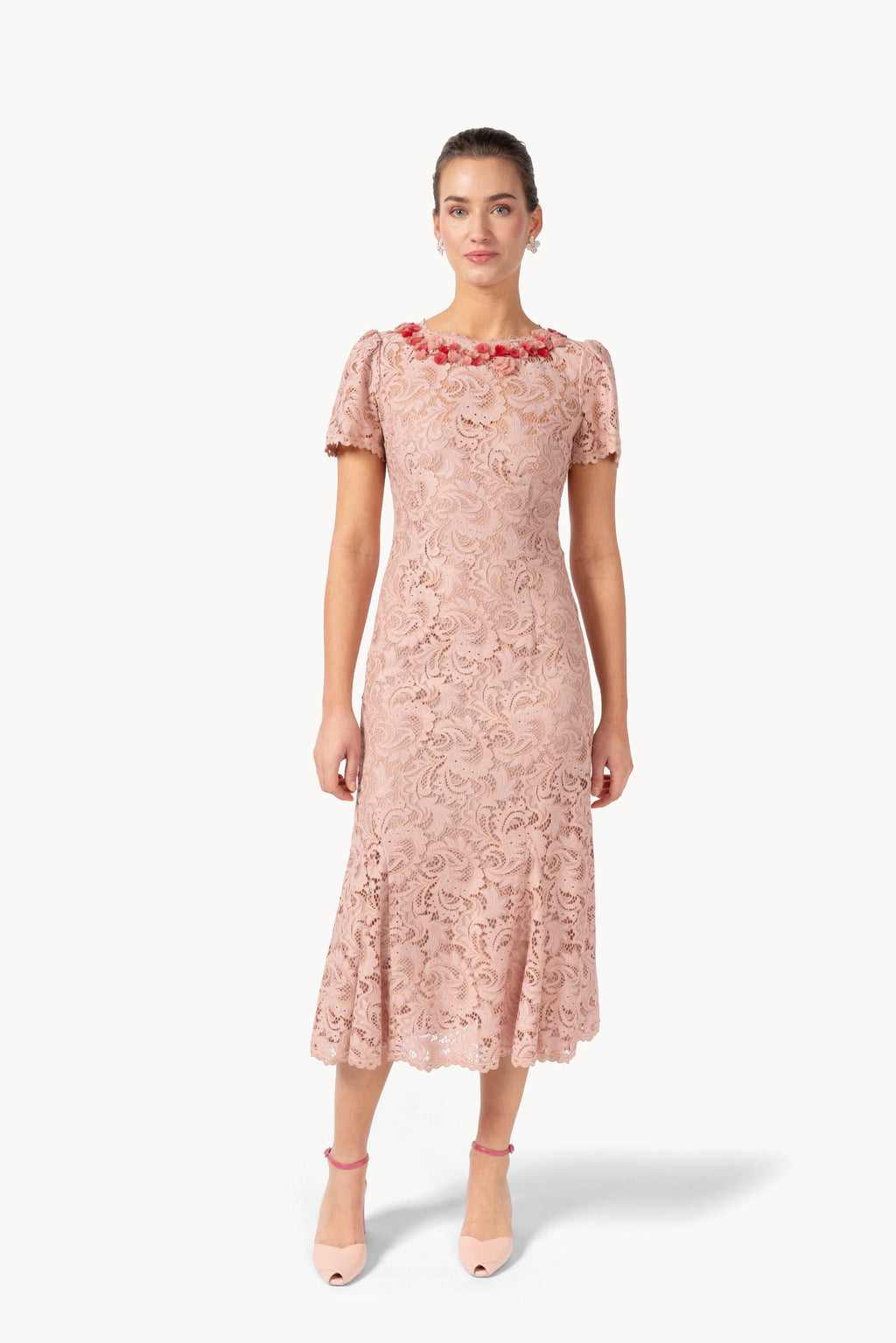 Abito midi in pizzo