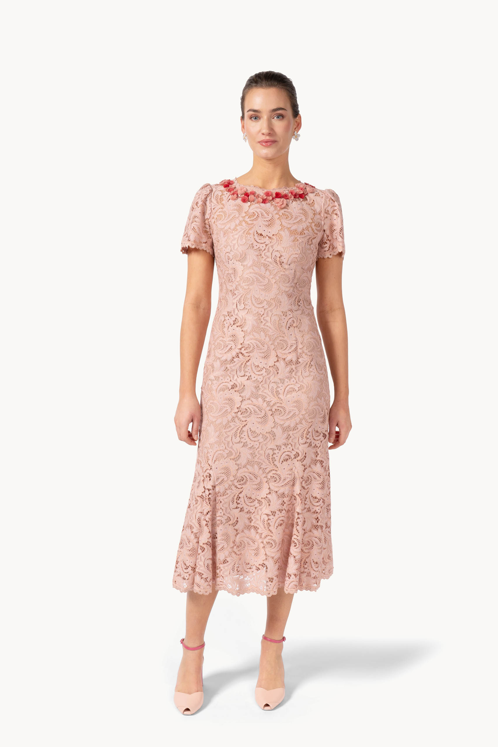 Abito midi in pizzo