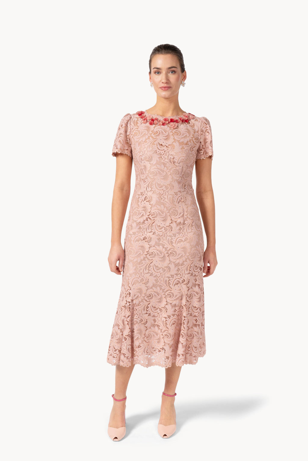 Abito midi in pizzo