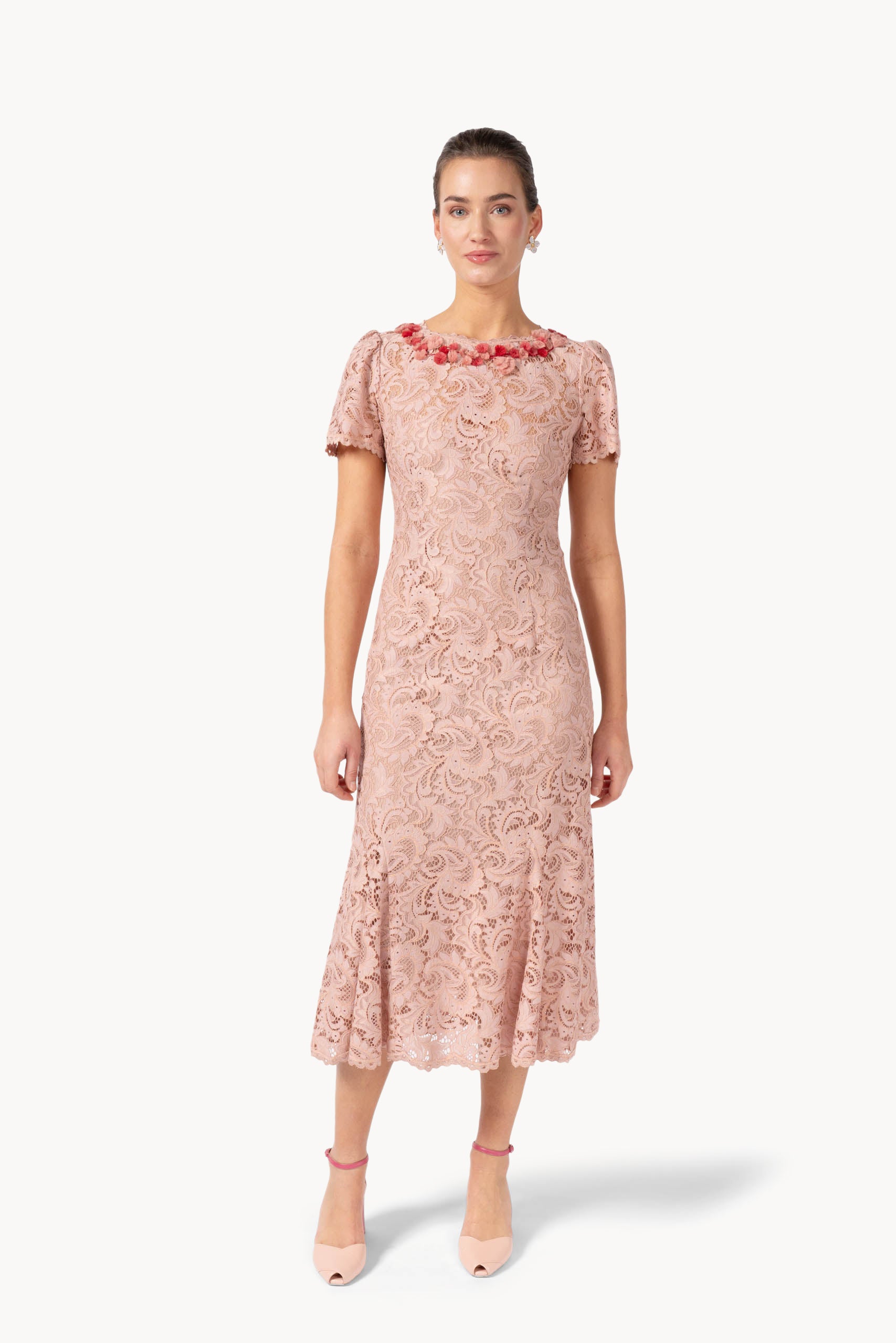 Abito midi in pizzo
