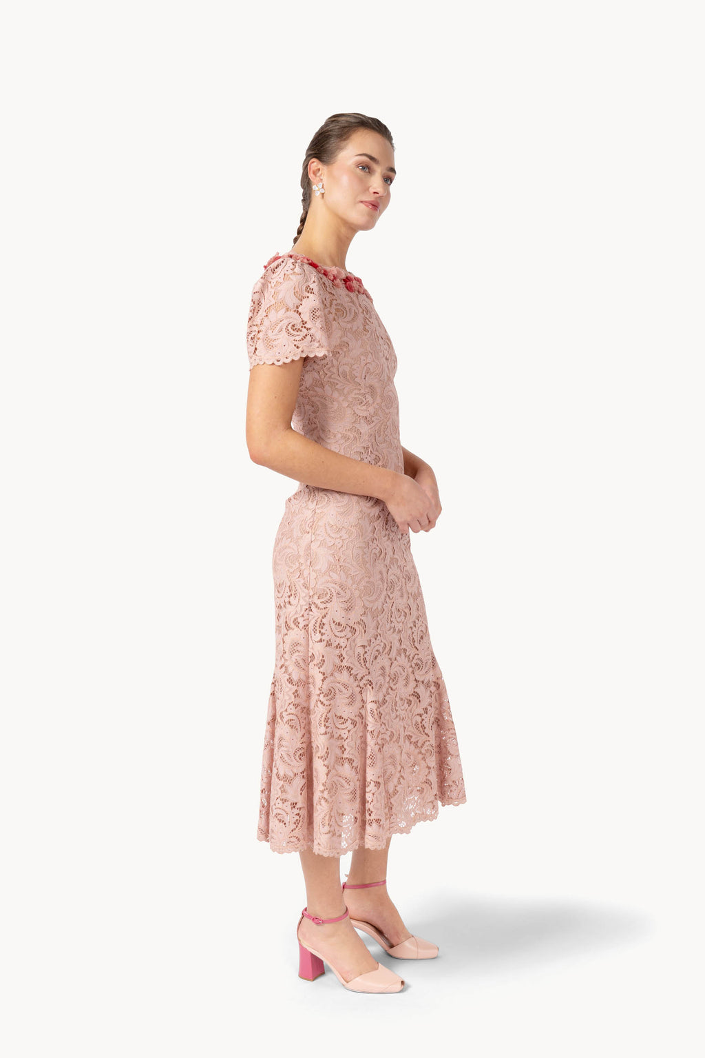Abito midi in pizzo