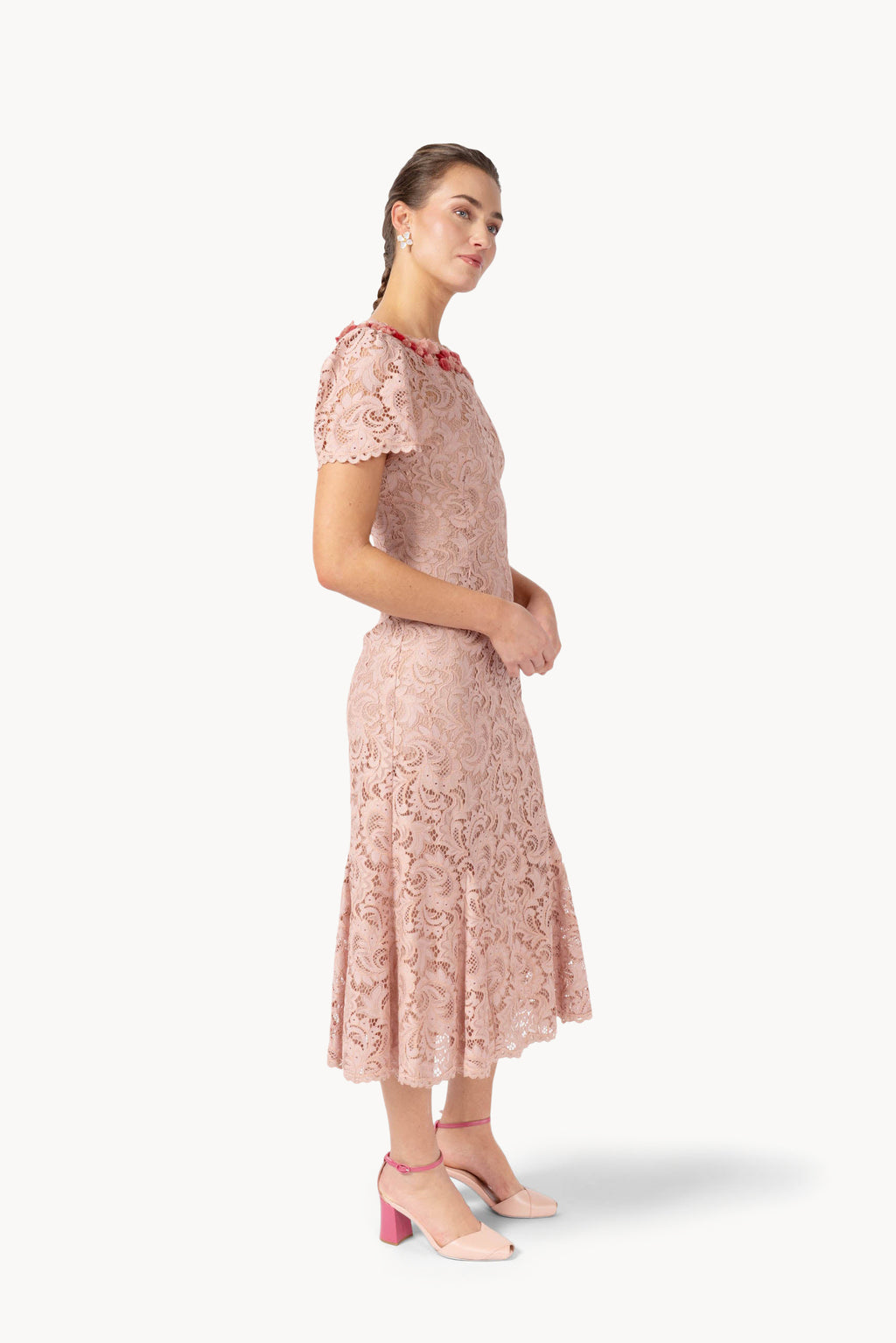 Abito midi in pizzo