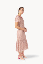 Abito midi in pizzo