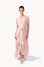 Abito in chiffon con volant