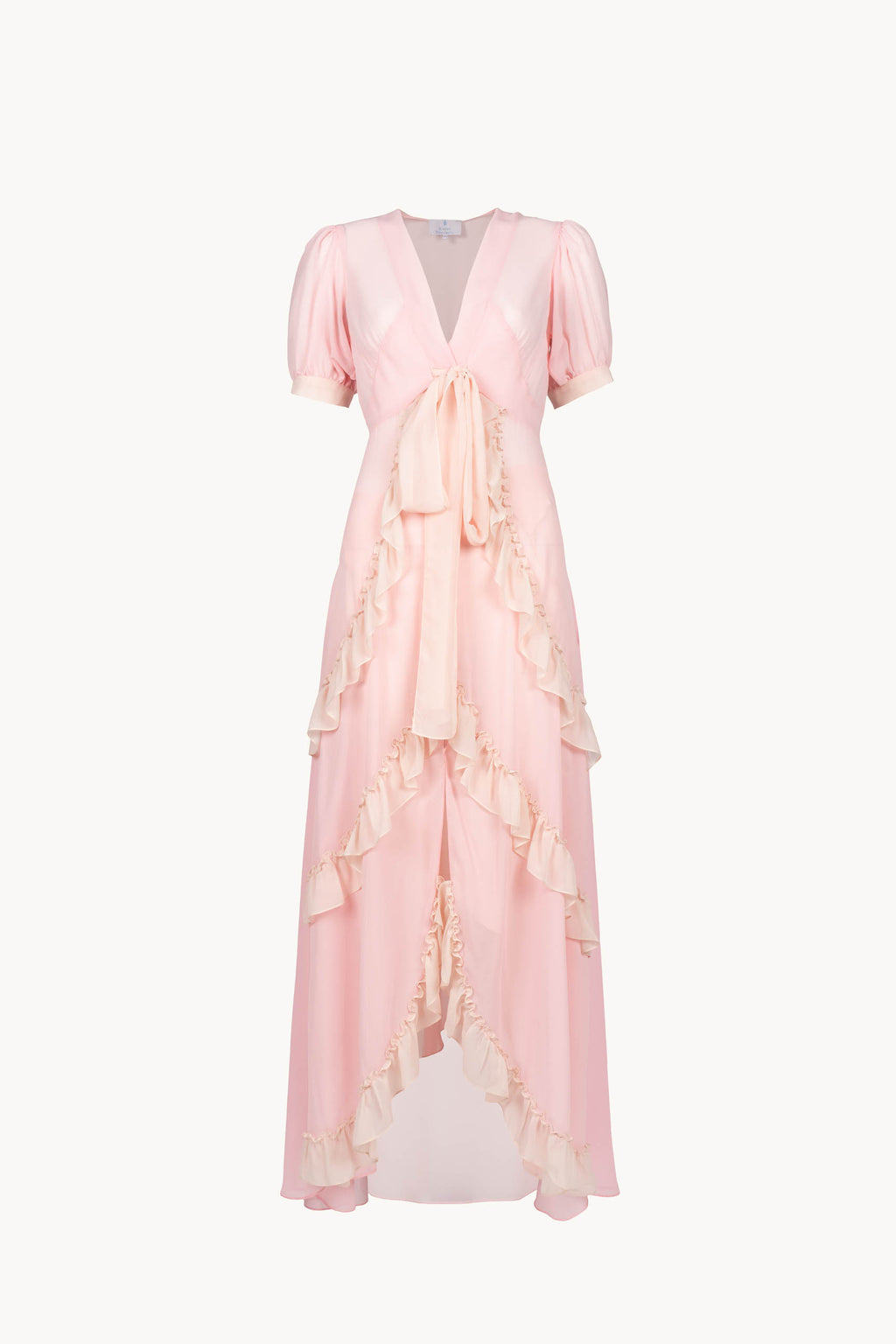 Abito in chiffon con volant