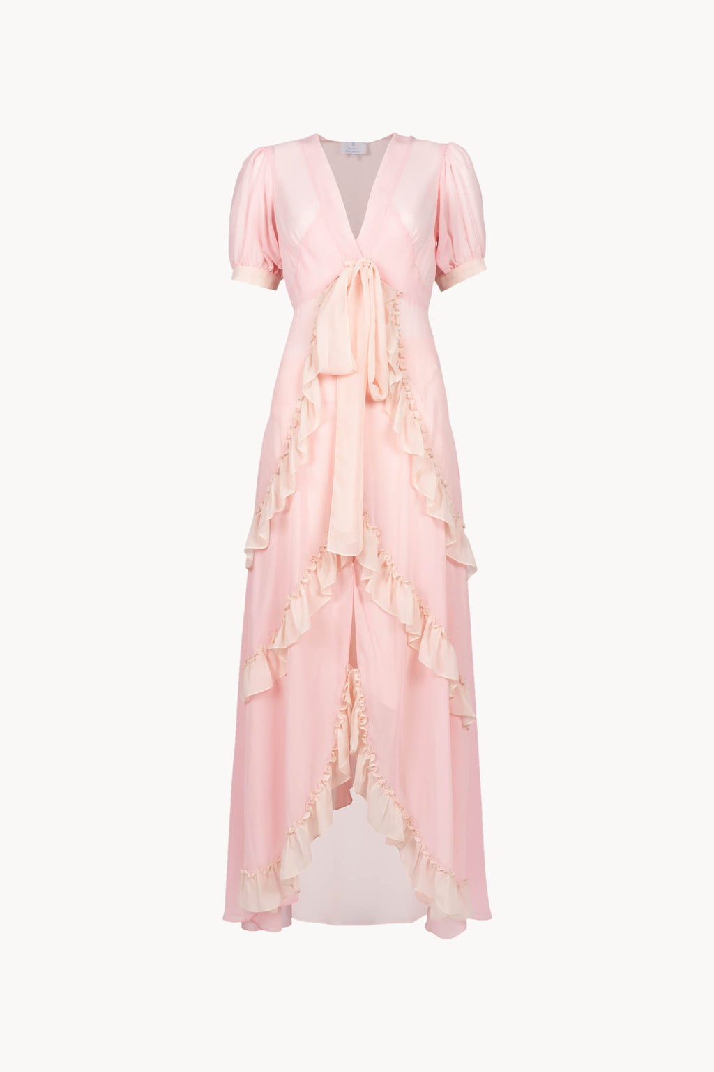 Abito in chiffon con volant