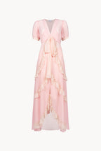Abito in chiffon con volant