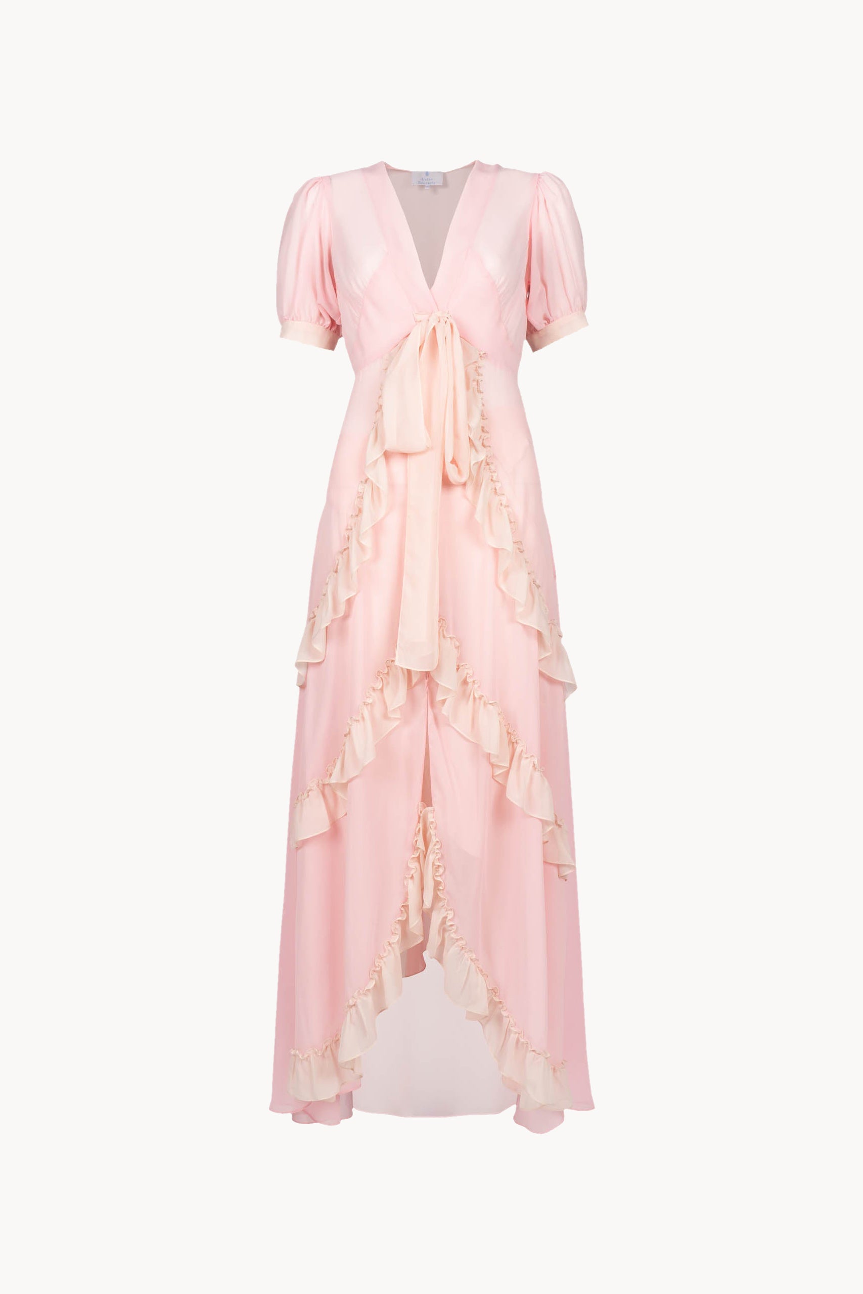 Abito in chiffon con volant