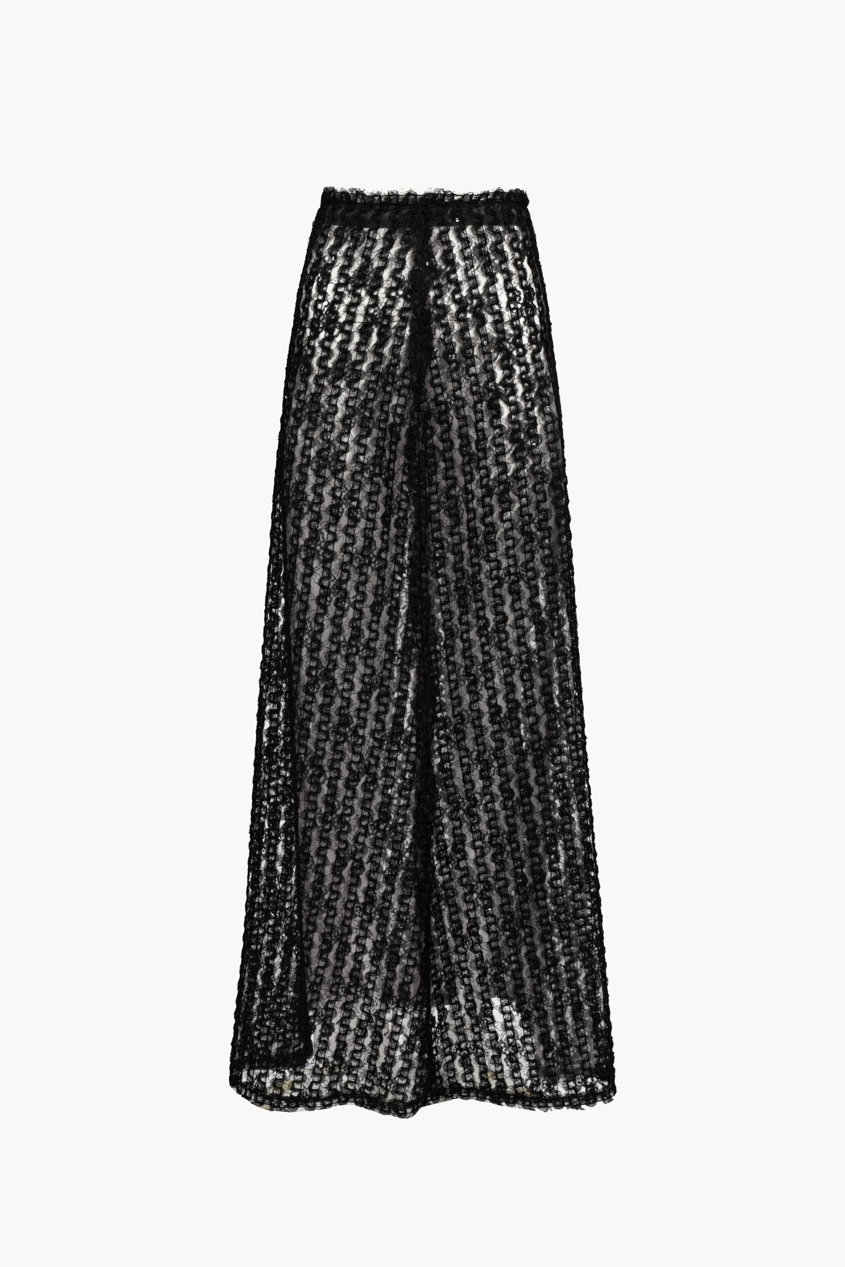Gonna in organza e tulle ricamata con paillettes