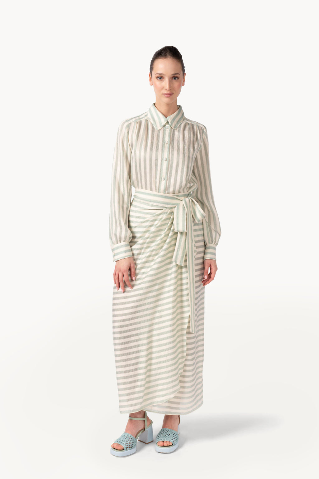 Gonna Portafoglio in Jacquard a Righe