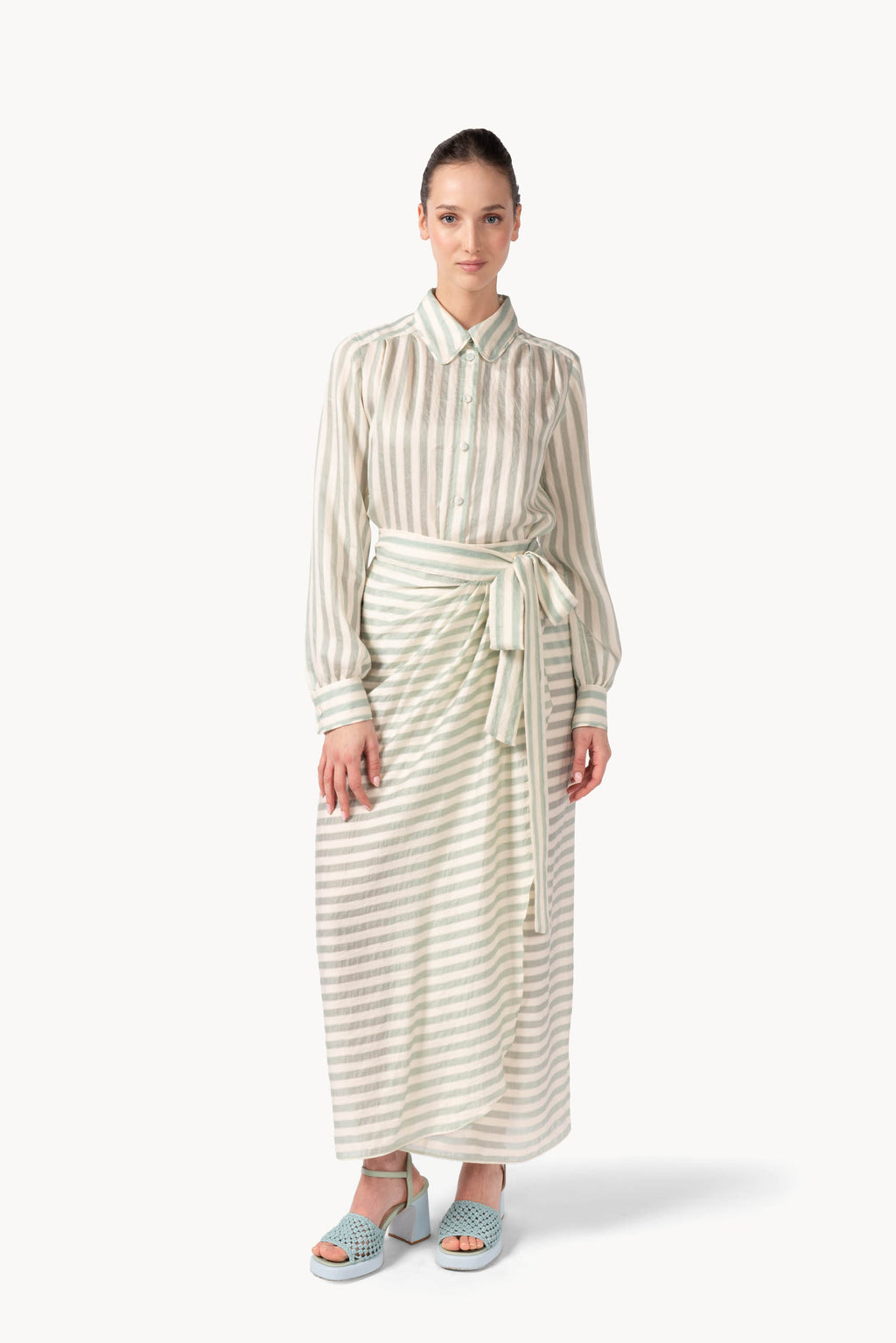 Camicia a Righe in Jacquard