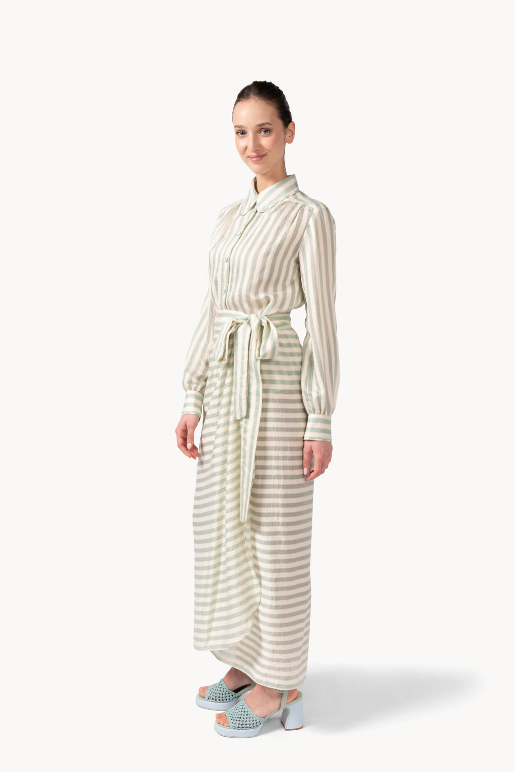 Gonna Portafoglio in Jacquard a Righe