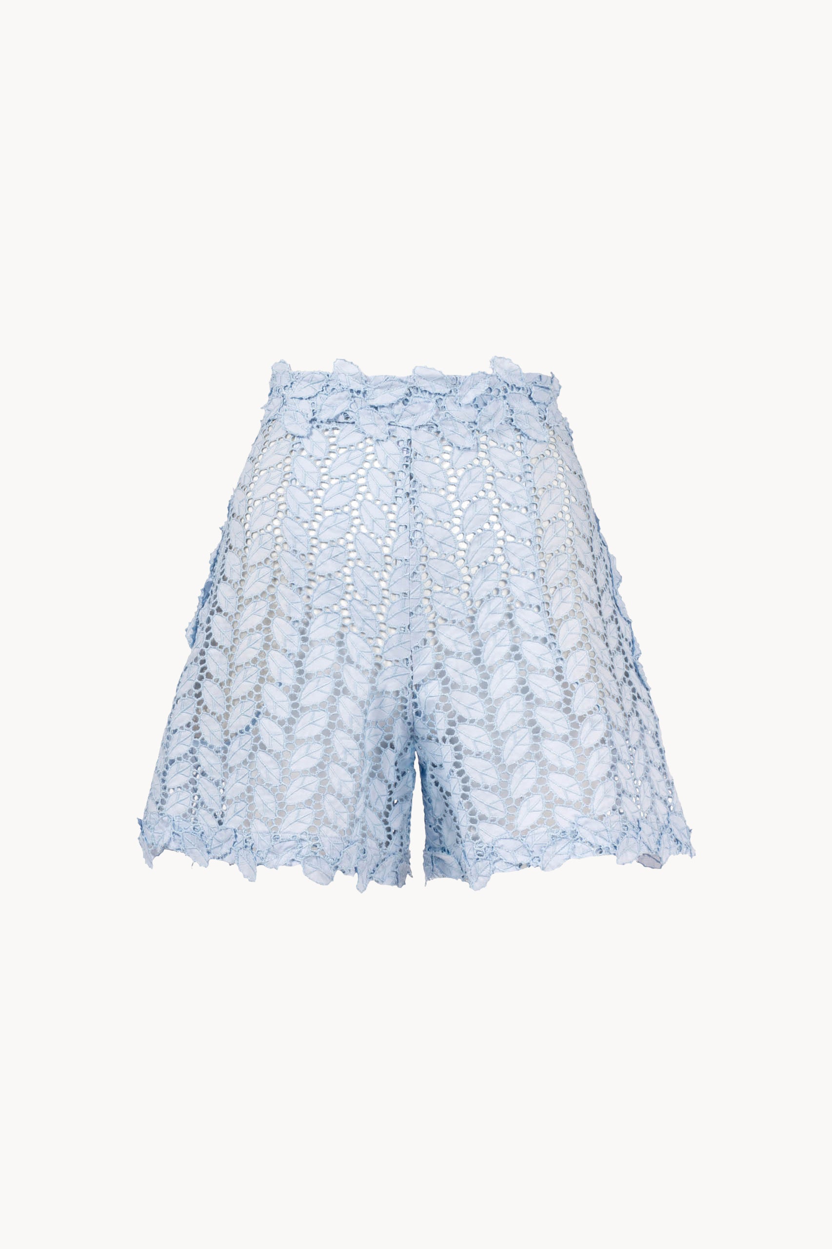 Eyelet Leaf-pattern Shorts