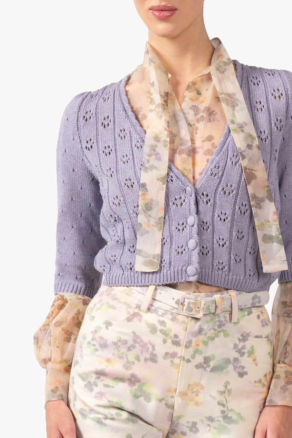 Cardigan lilla a V