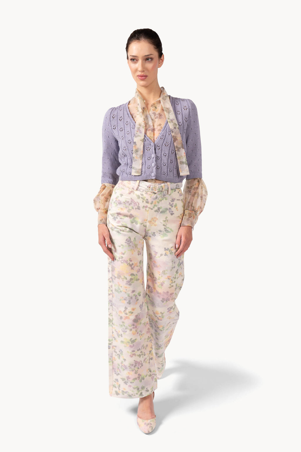 Cardigan lilla a V
