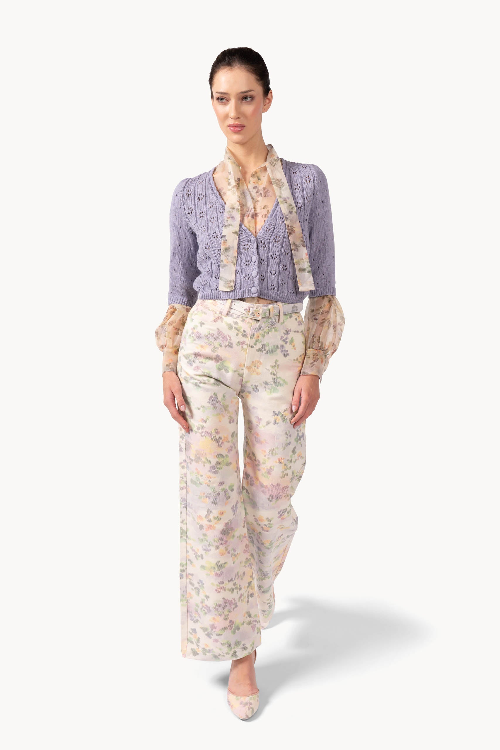Cardigan lilla a V