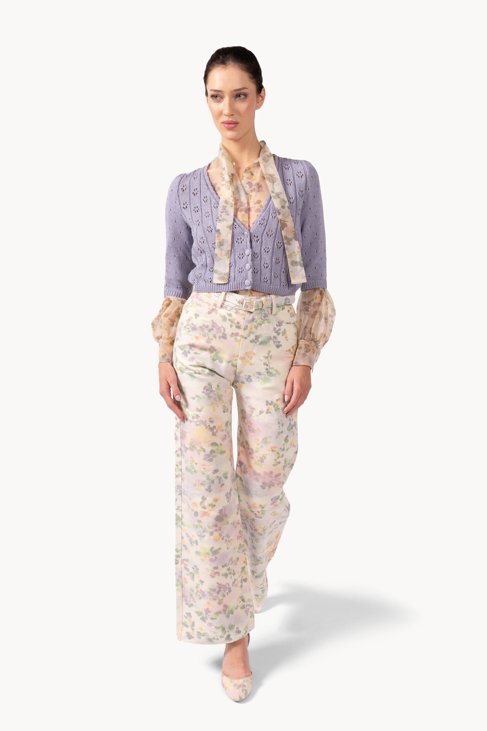 Cardigan lilla a V