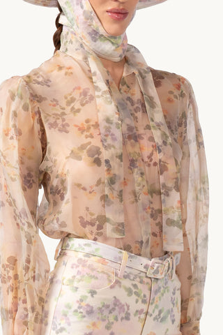 Chiné Floral Organza Blouse