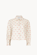 Camicia in cotone plumetis floreale e a righe