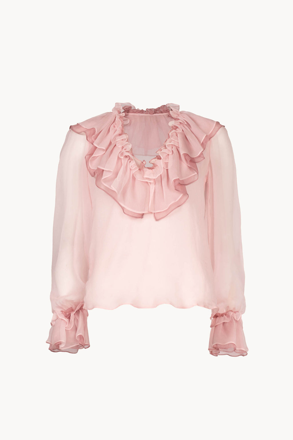 Blusa bicolore in chiffon crêpon