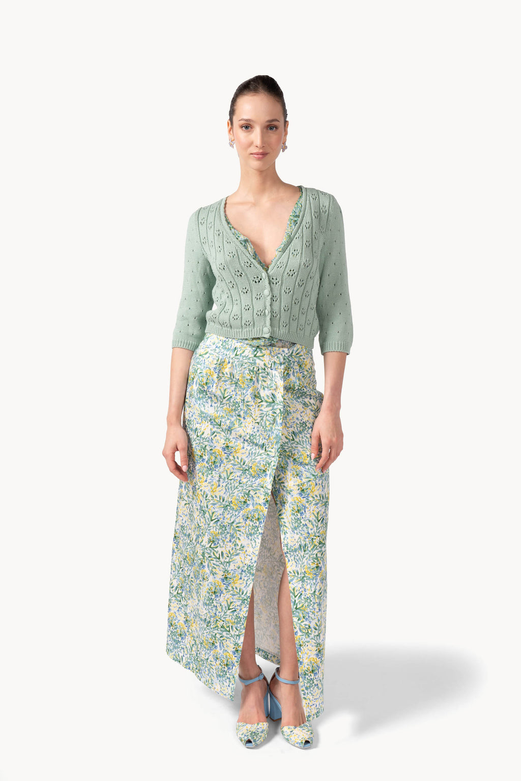 Cardigan lilla a V