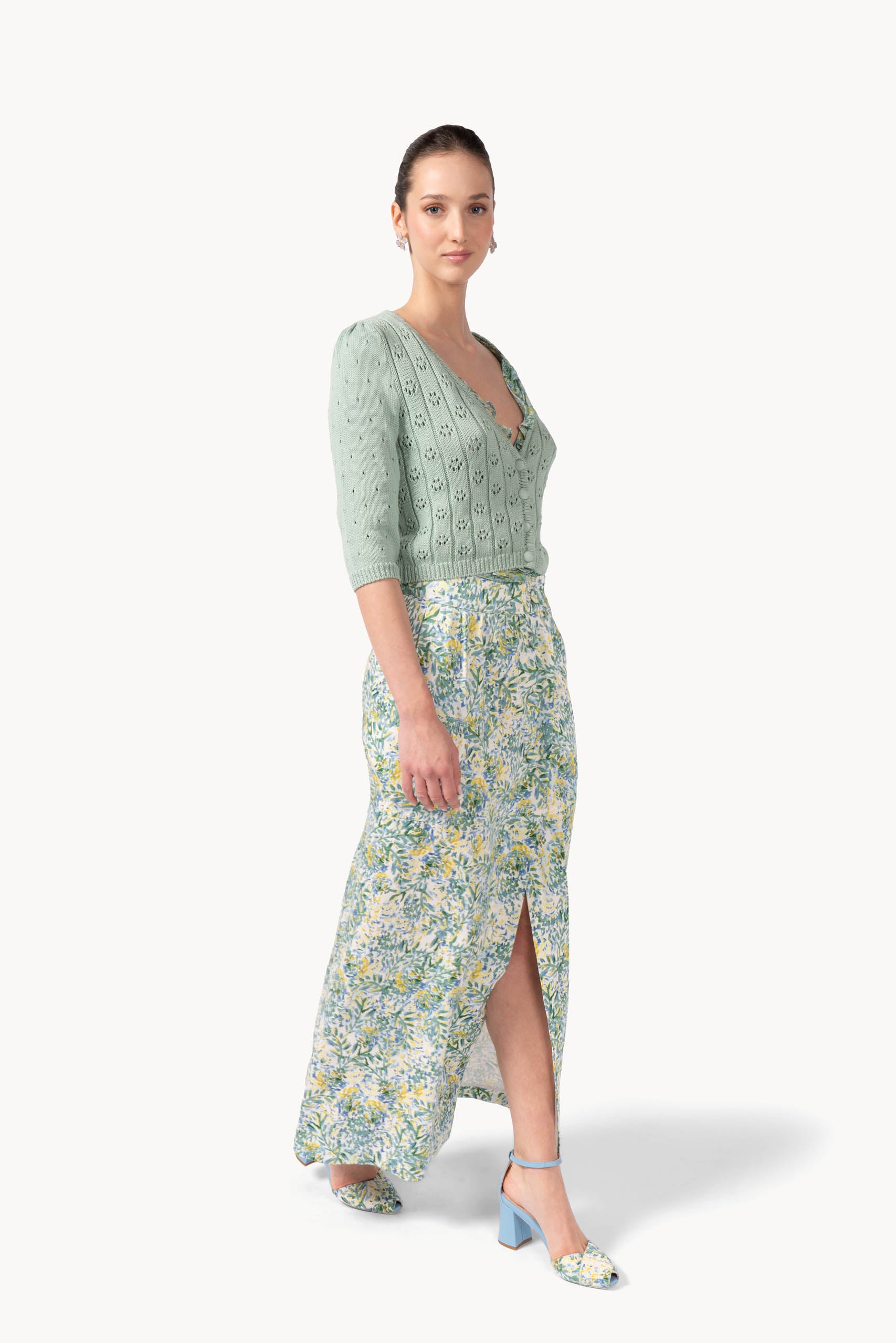 Cardigan lilla a V