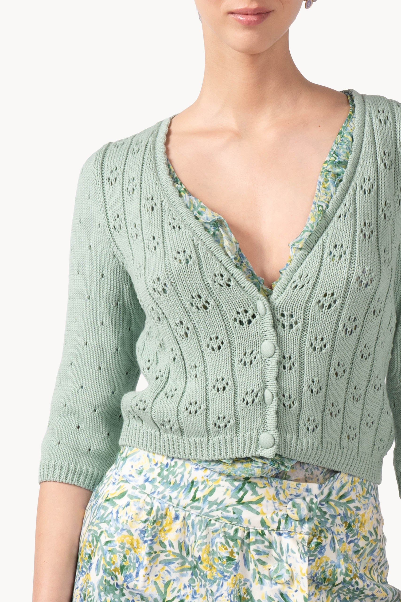 Cardigan lilla a V
