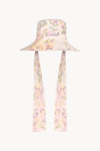 Cappello floreale chiné