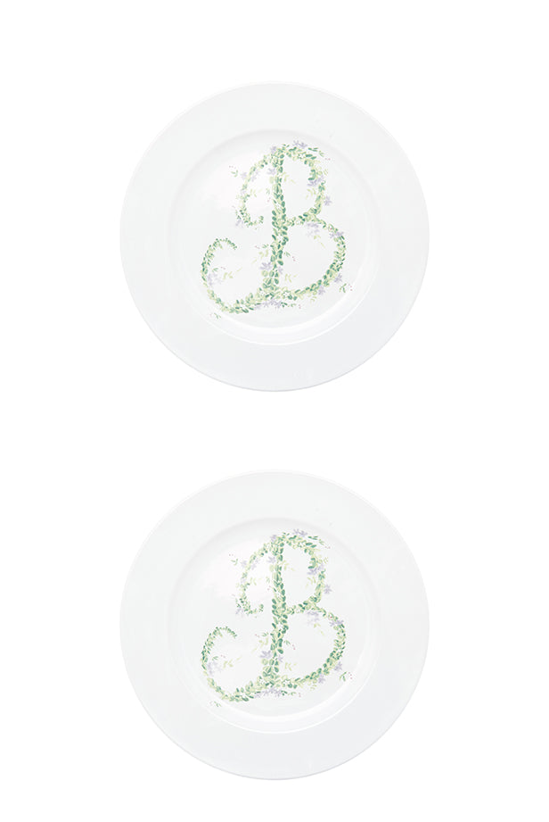 Piatto piano Monogram Flowers