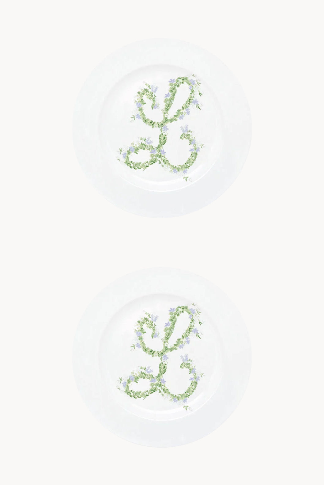 Piatto piano Monogram Flowers