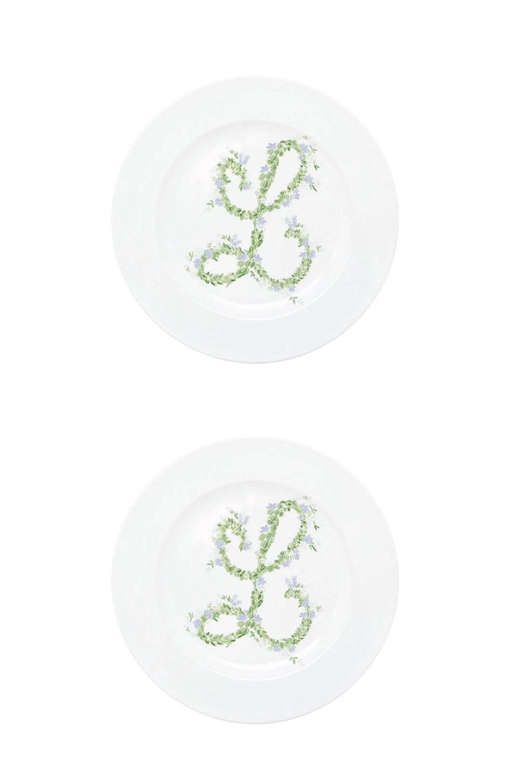 Piatto piano Monogram Flowers