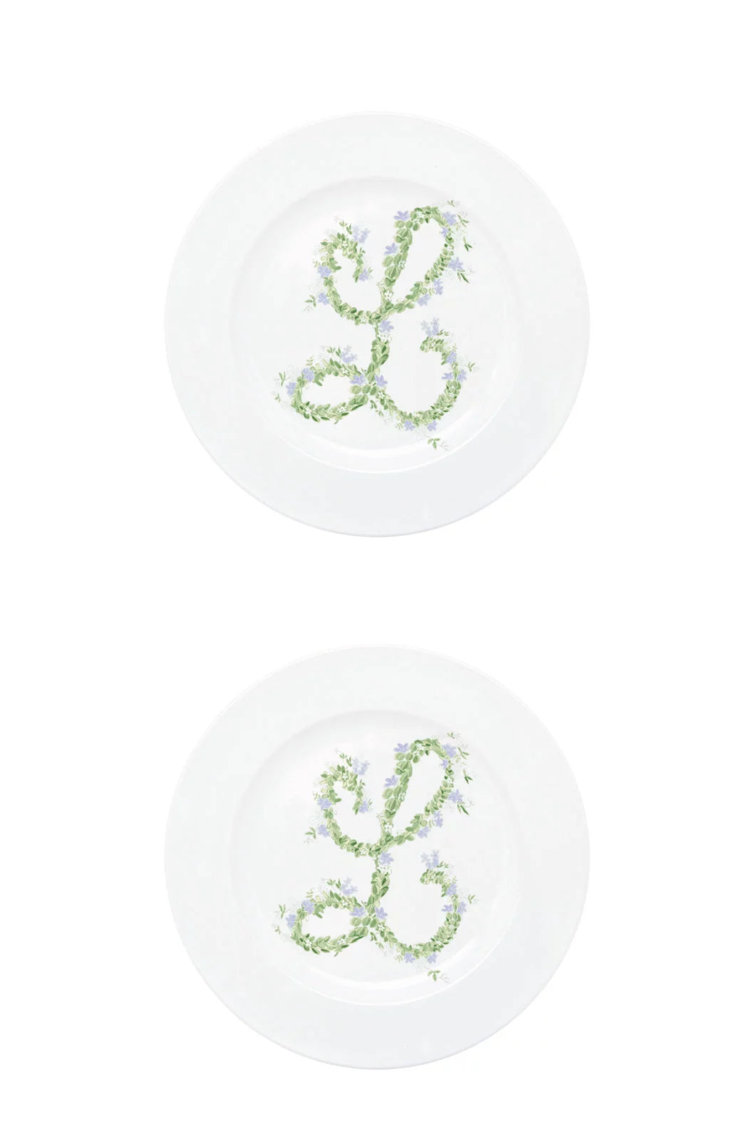 Piatto piano Monogram Flowers