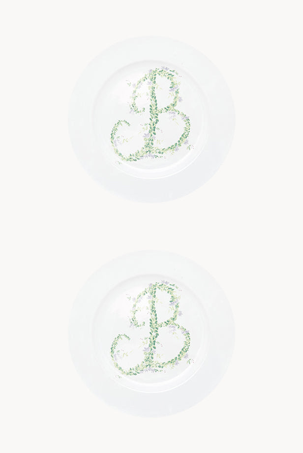 Piatto piano Monogram Flowers