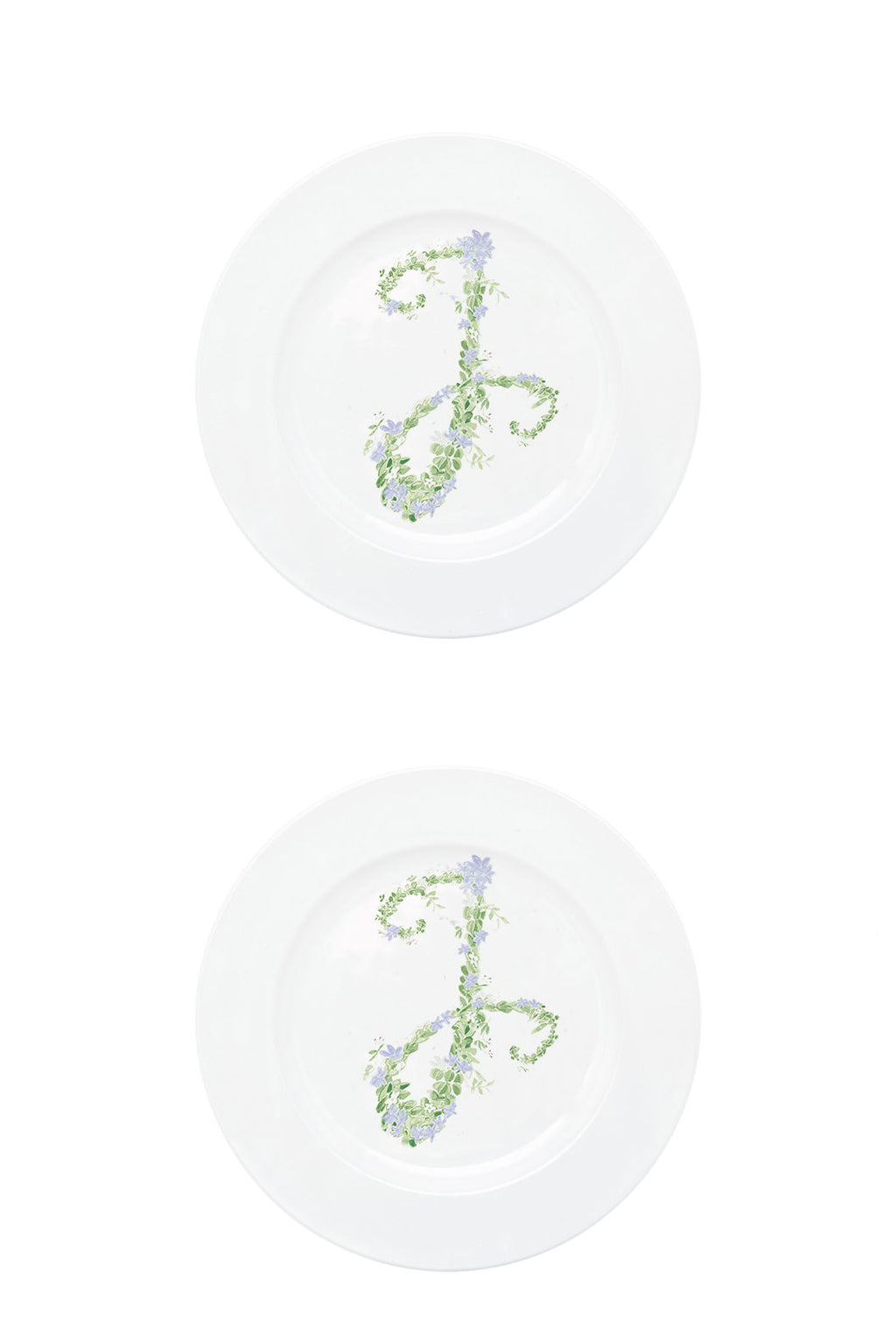 Piatto piano Monogram Flowers