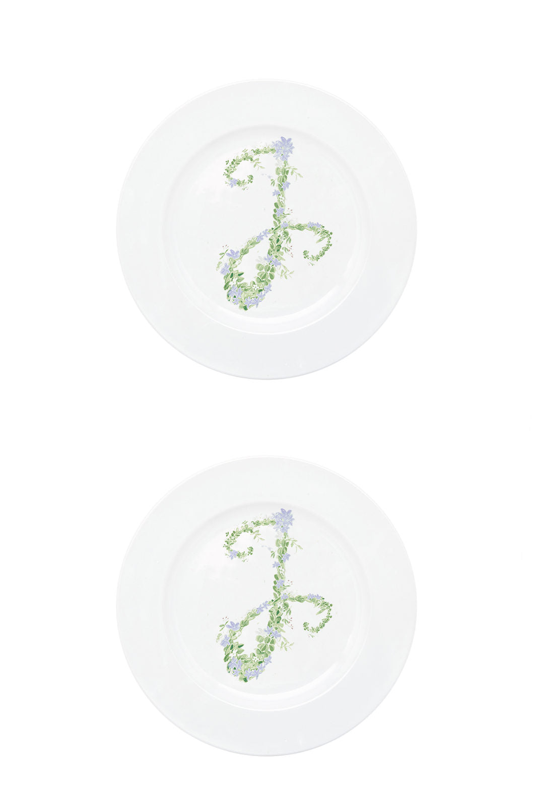 Piatto piano Monogram Flowers