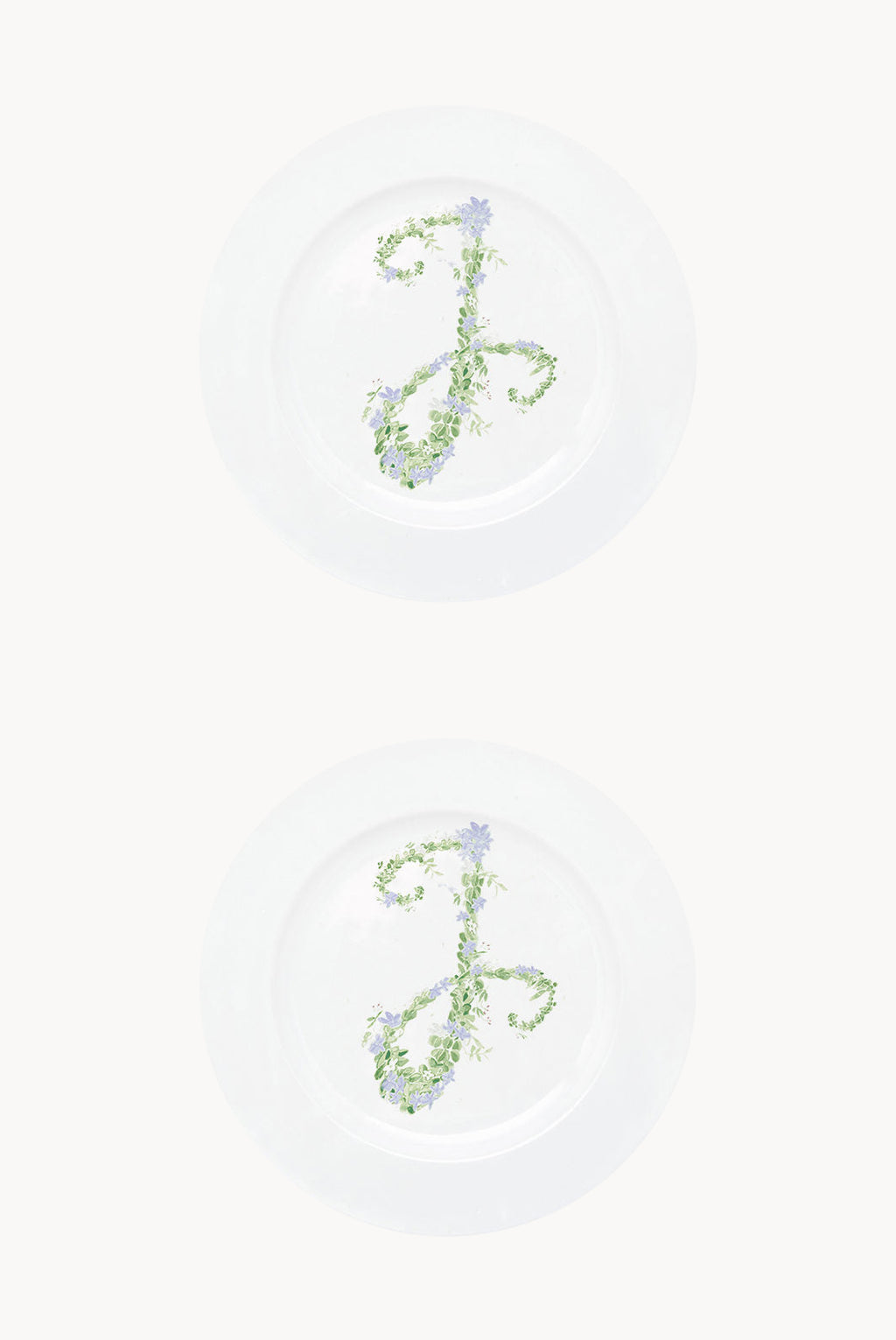 Piatto piano Monogram Flowers