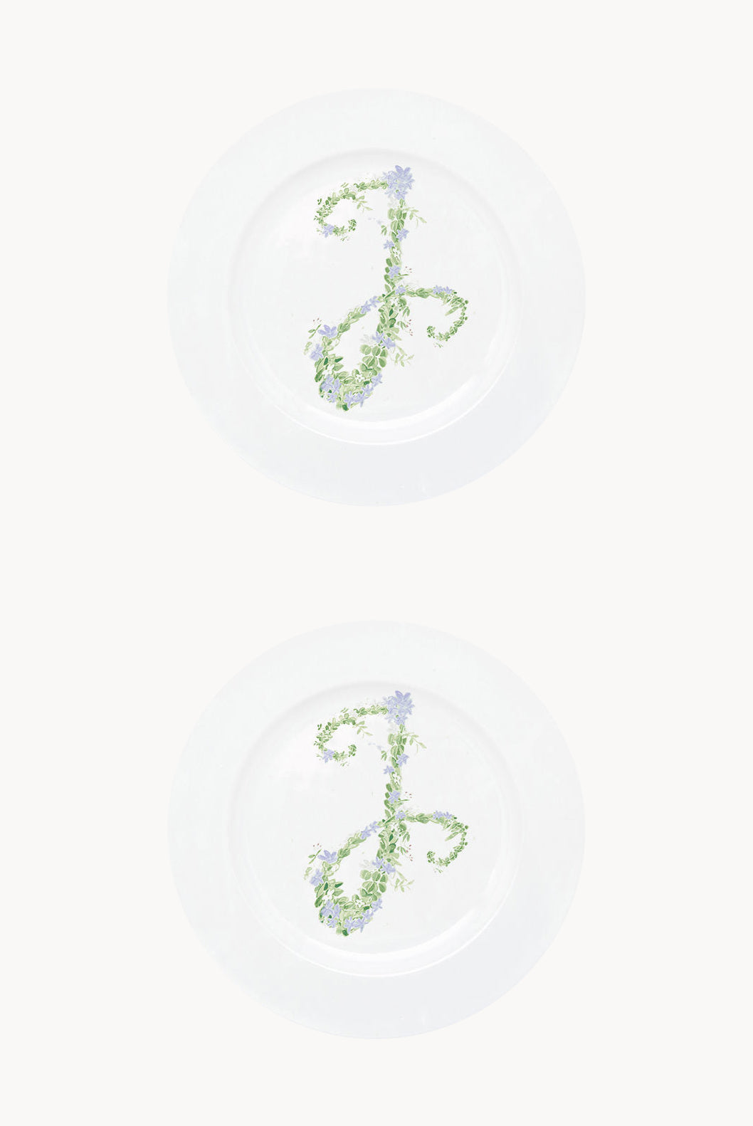 Piatto piano Monogram Flowers