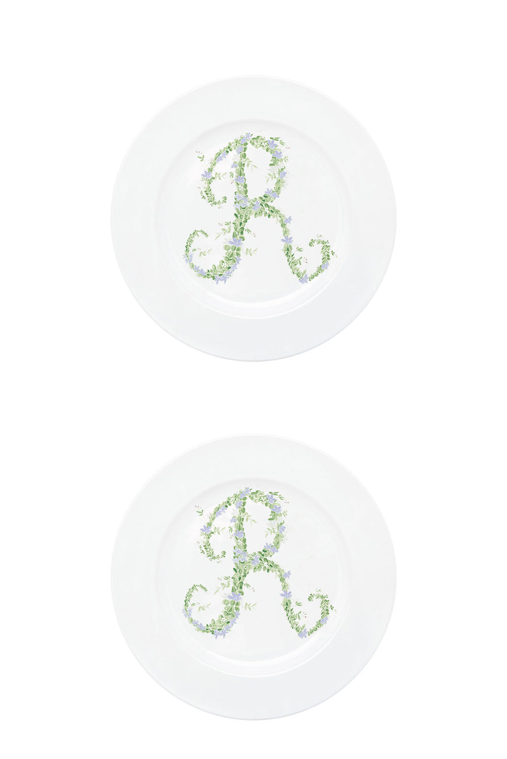 Piatto piano Monogram Flowers