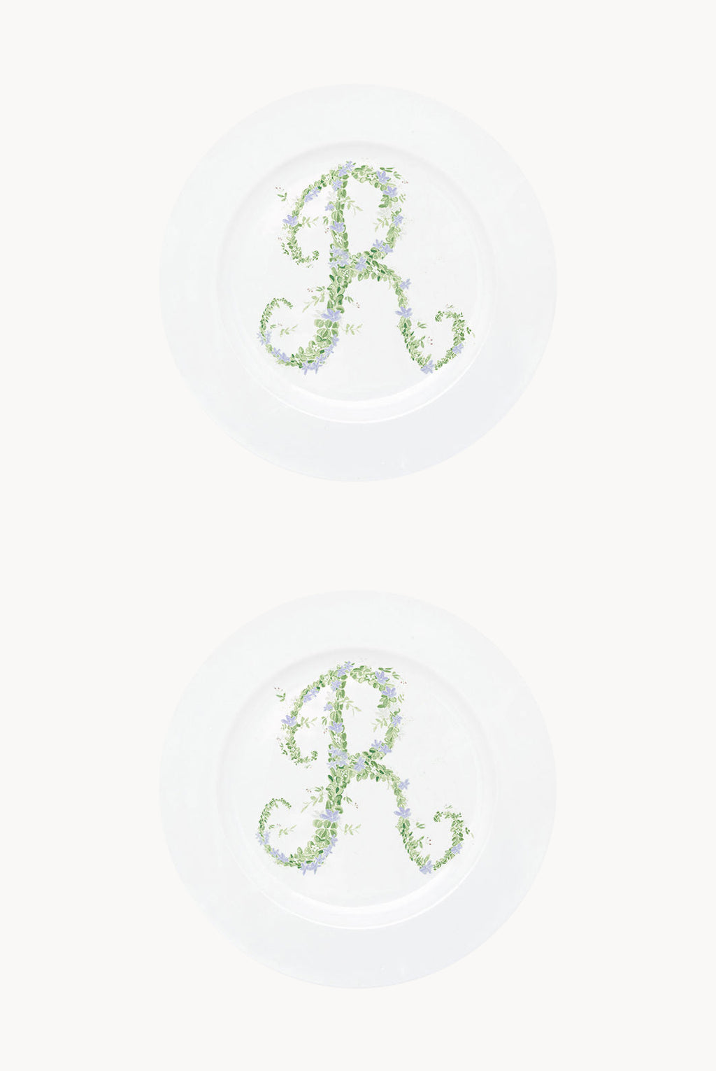 Piatto piano Monogram Flowers