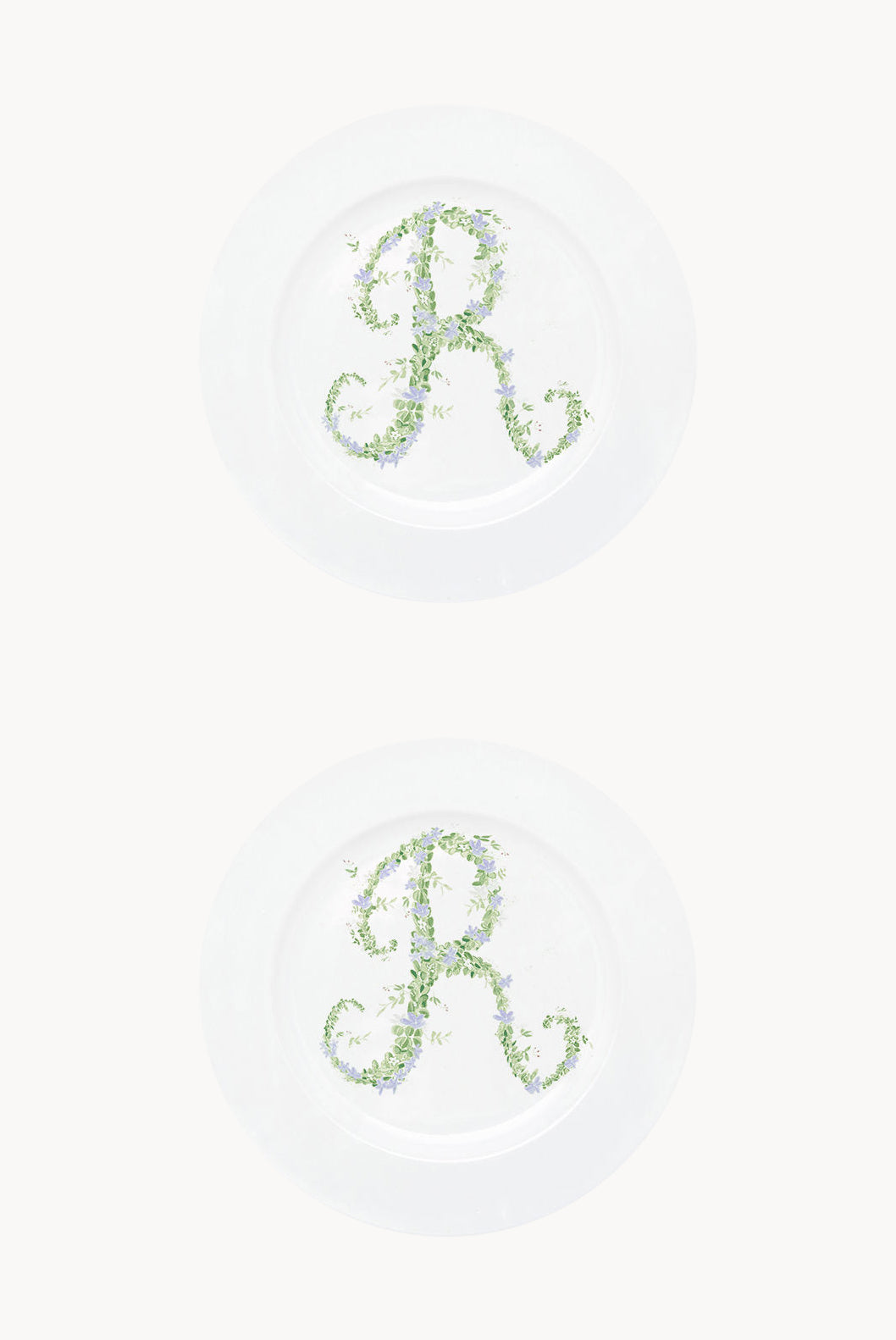 Piatto piano Monogram Flowers